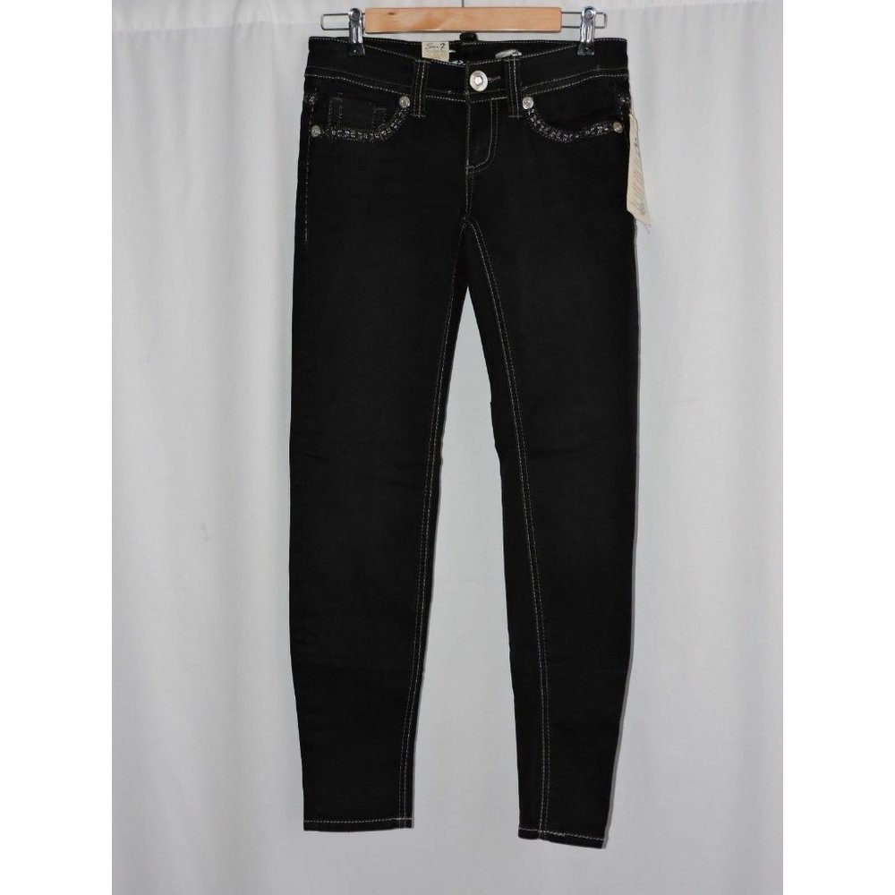 Seven 7 Dark Jean Leggings Sz 27 Women Causal Pants Embellished Jeggings New NWT